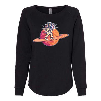 Saturn Astronaut Music Womens California Wash Sweatshirt