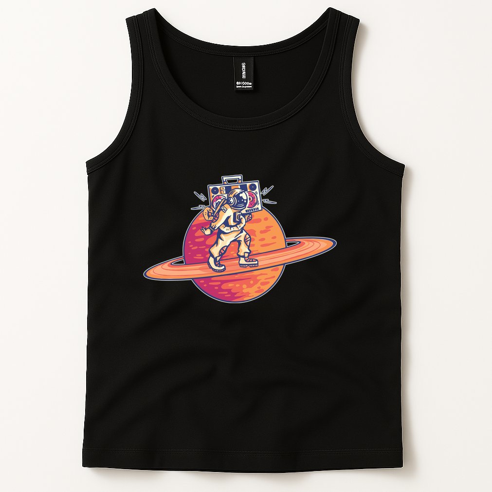 Saturn Astronaut Music Tank Top