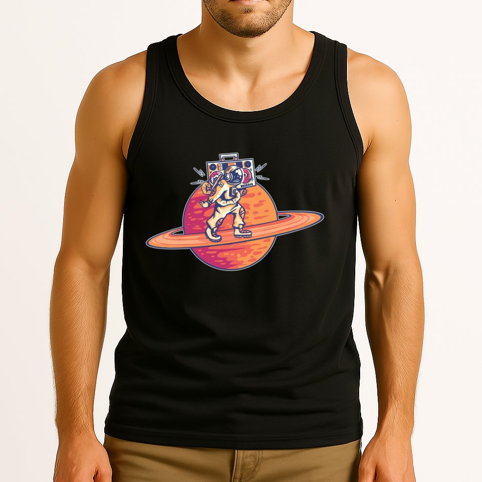 Saturn Astronaut Music Tank Top