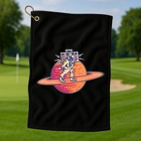 Saturn Astronaut Music Golf Towel