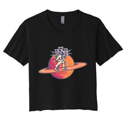 Saturn Astronaut Music Crop Top