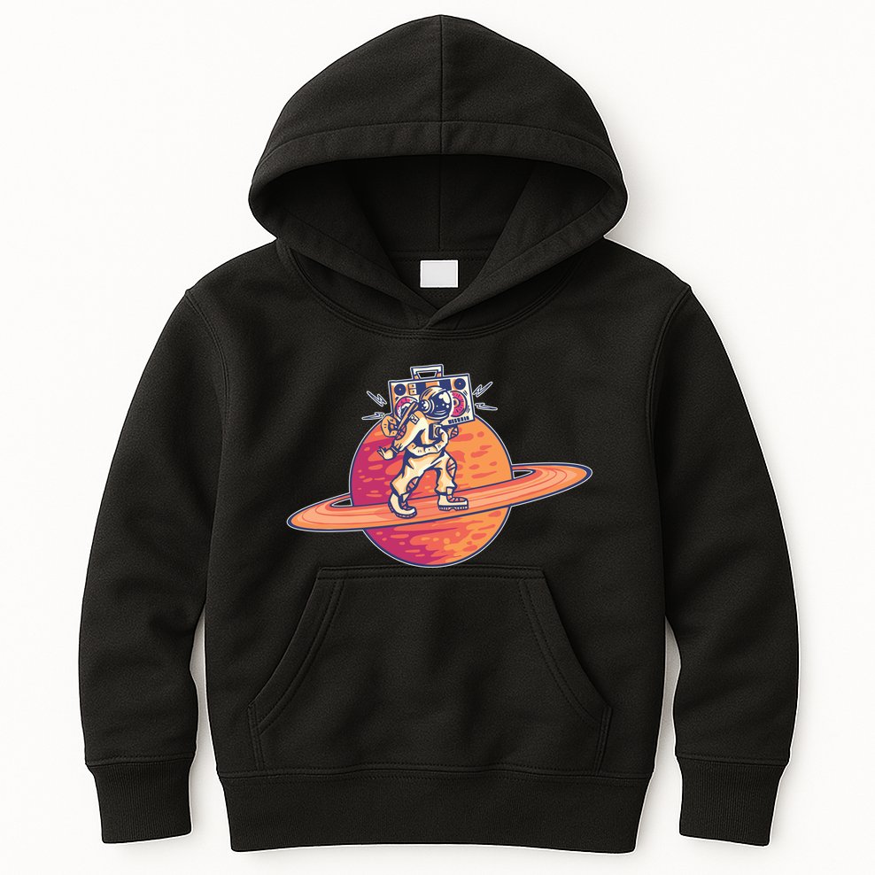 Saturn Astronaut Music Kids Hoodie