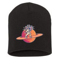 Saturn Astronaut Music Short Acrylic Beanie