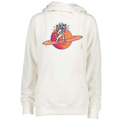 Saturn Astronaut Music Womens Funnel Neck Pullover Hood