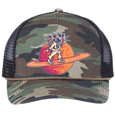 Saturn Astronaut Music Retro Rope Trucker Hat Cap