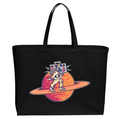 Saturn Astronaut Music Cotton Canvas Jumbo Tote