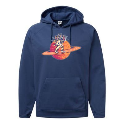 Saturn Astronaut Music Performance Fleece Hoodie