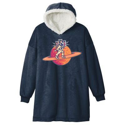 Saturn Astronaut Music Hooded Wearable Blanket