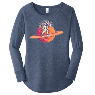 Saturn Astronaut Music Women's Perfect Tri Tunic Long Sleeve Shirt