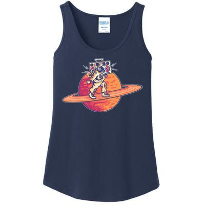 Saturn Astronaut Music Ladies Essential Tank