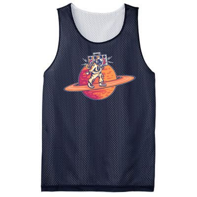 Saturn Astronaut Music Mesh Reversible Basketball Jersey Tank