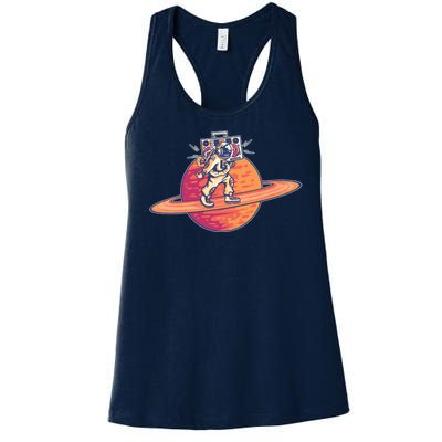 Saturn Astronaut Music Women's Racerback Tank