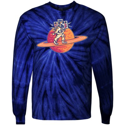 Saturn Astronaut Music Tie-Dye Long Sleeve Shirt