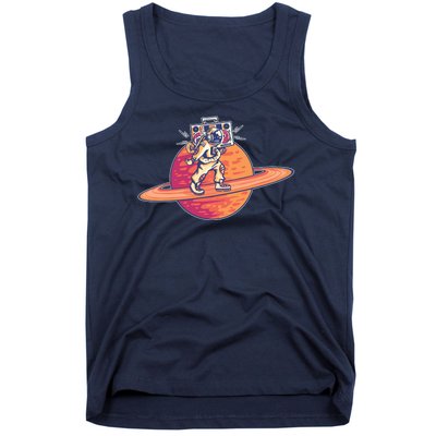 Saturn Astronaut Music Tank Top