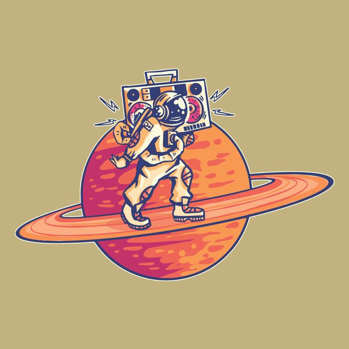 Saturn Astronaut Music T-Shirt