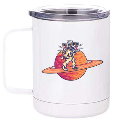 Saturn Astronaut Music 12 oz Stainless Steel Tumbler Cup