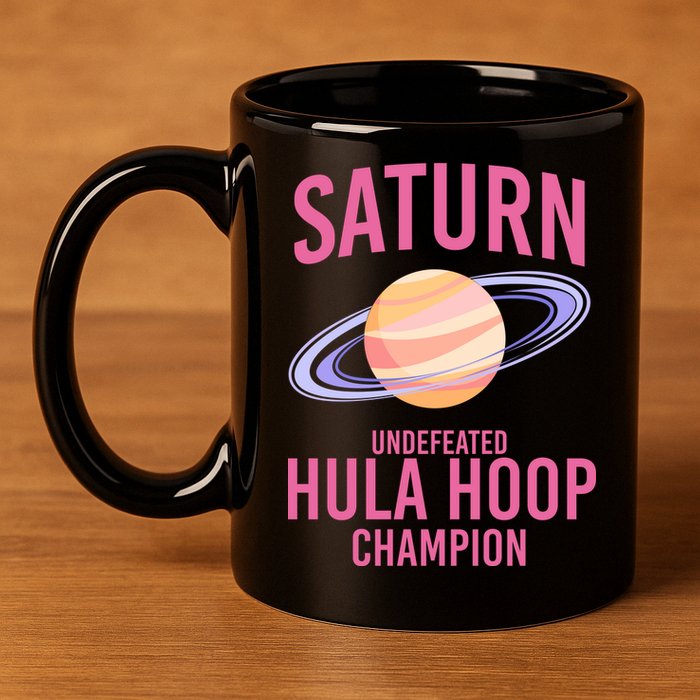 Saturn Undefeated Hula Hoop 11oz C Handle Ceramic Mug