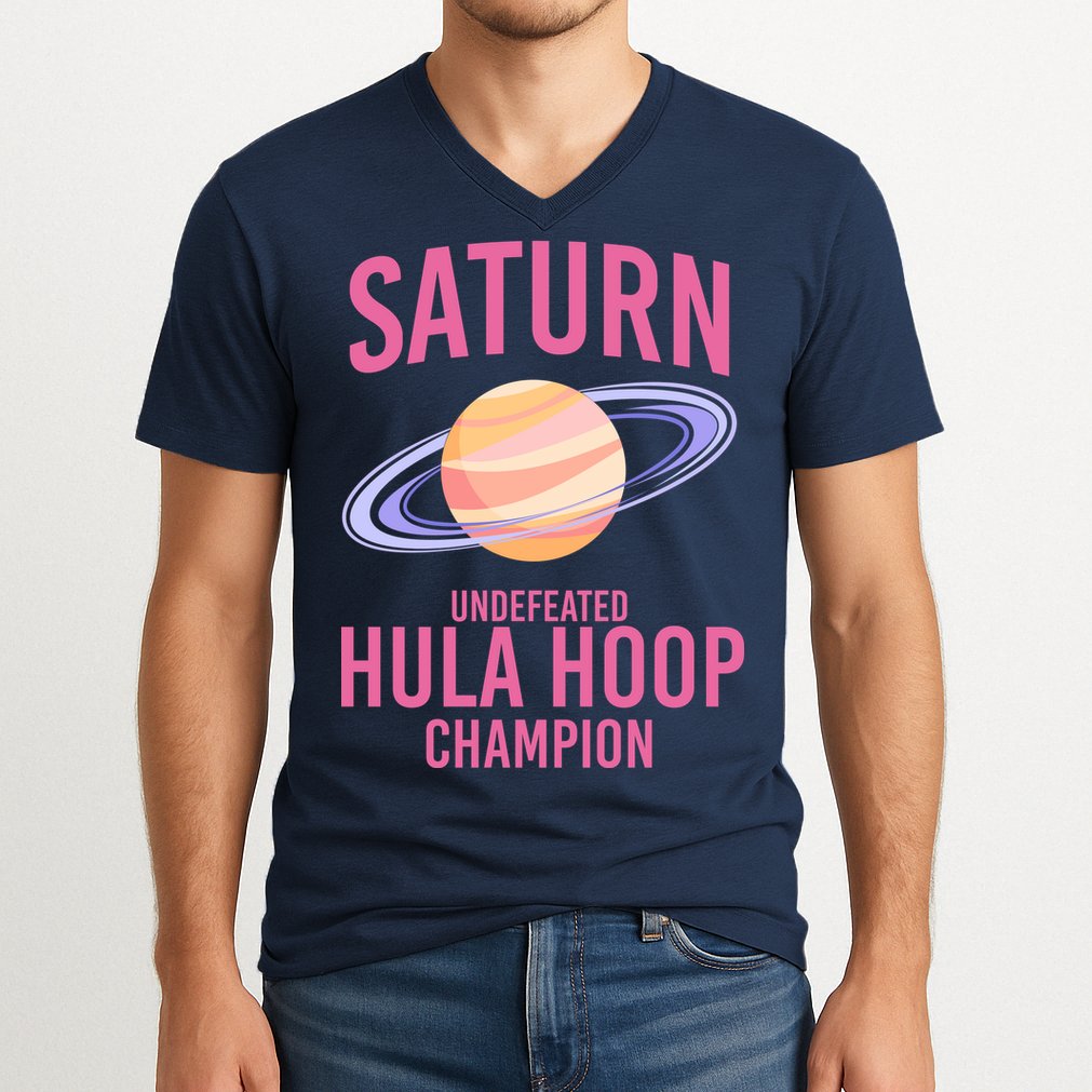 Saturn Undefeated Hula Hoop V-Neck T-Shirt