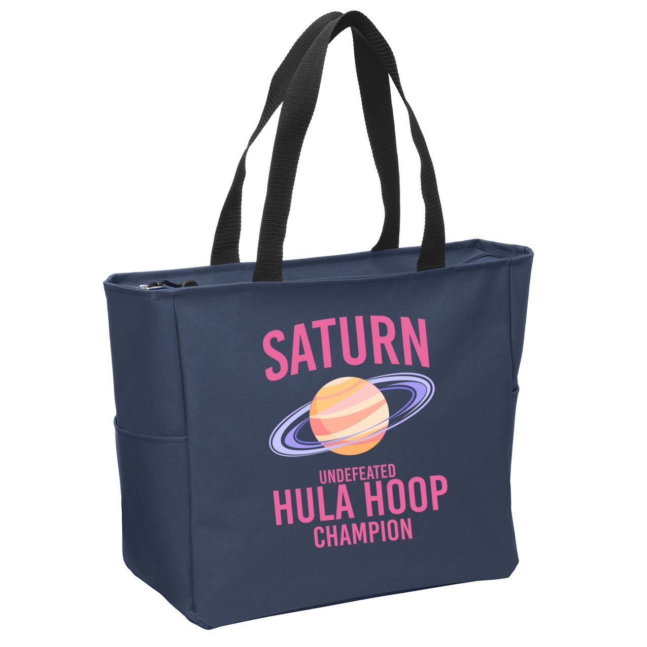 Saturn Undefeated Hula Hoop Zip Tote Bag