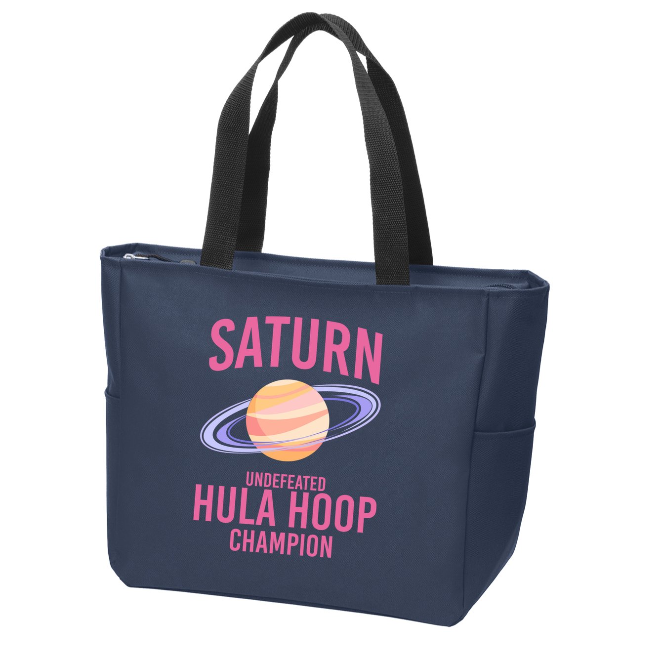 Saturn Undefeated Hula Hoop Zip Tote Bag