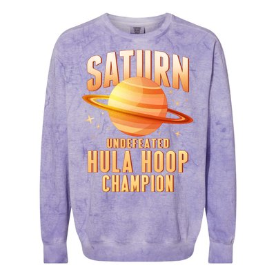 Saturn Undefeated Hula Hoop Champion Colorblast Crewneck Sweatshirt