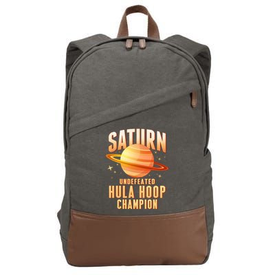 Saturn Undefeated Hula Hoop Champion Cotton Canvas Backpack