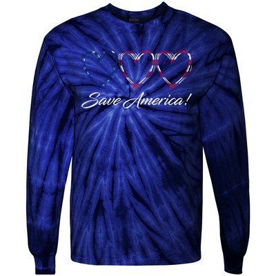 Save America USA Heart Tie-Dye Long Sleeve Shirt