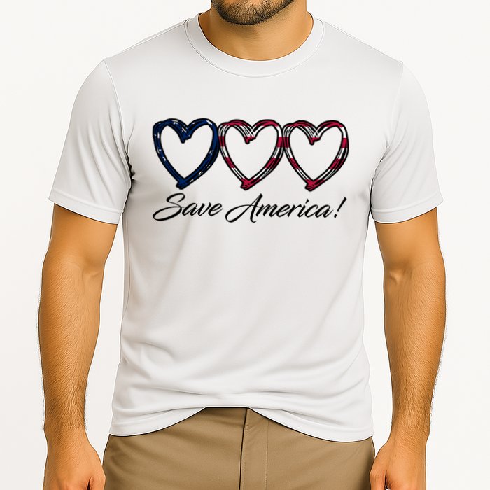 Save America USA Heart Cooling Performance Crew T-Shirt