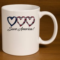 Save America USA Heart 11oz C Handle Ceramic Mug