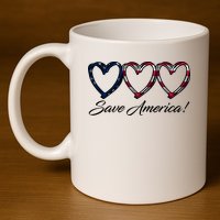 Save America USA Heart 11oz C Handle Ceramic Mug