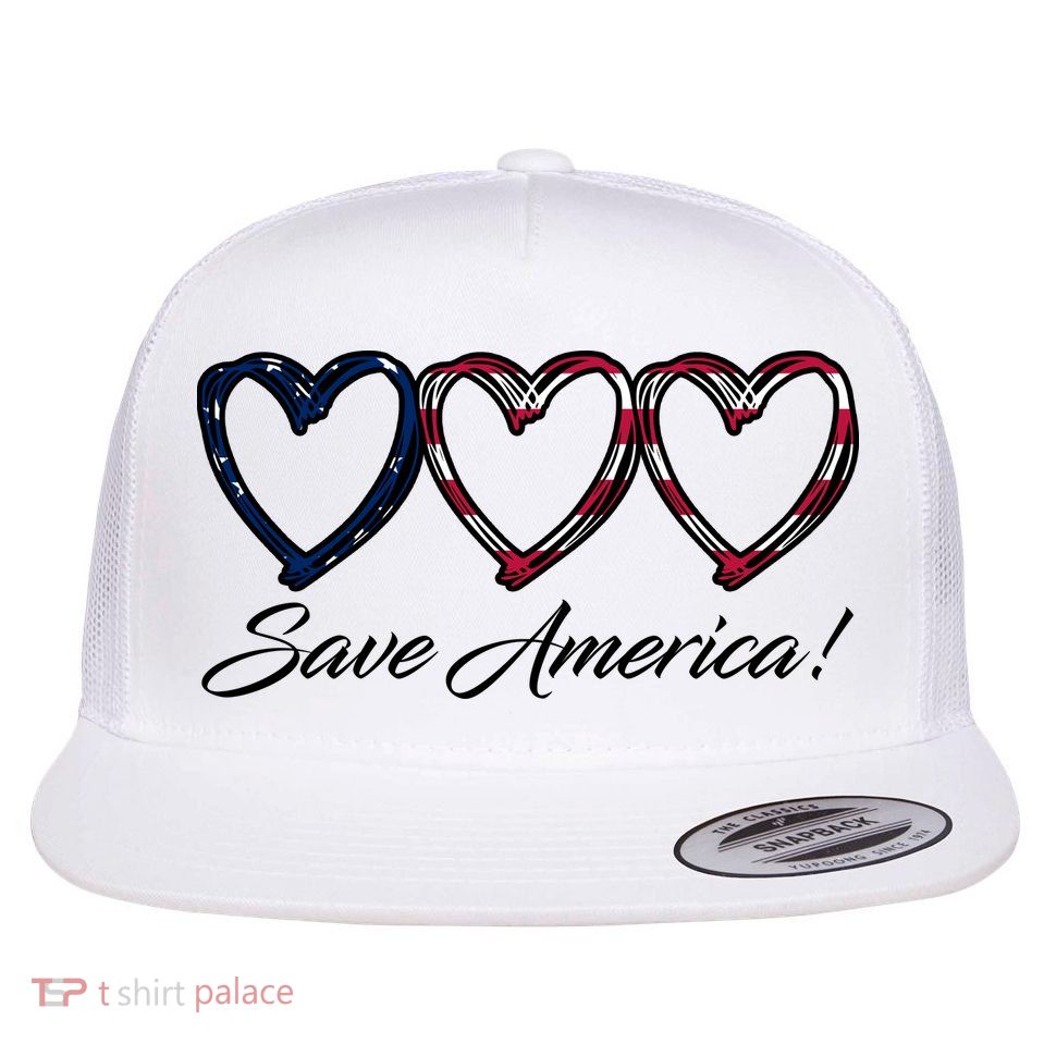 Save America USA Heart Flatbill Hat