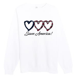 Save America USA Heart Premium Crewneck Sweatshirt