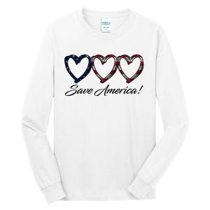 Save America USA Heart Tall Long Sleeve T-Shirt