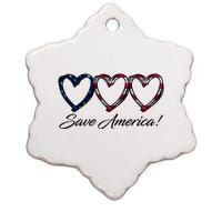 Save America USA Heart Ceramic Star Ornament