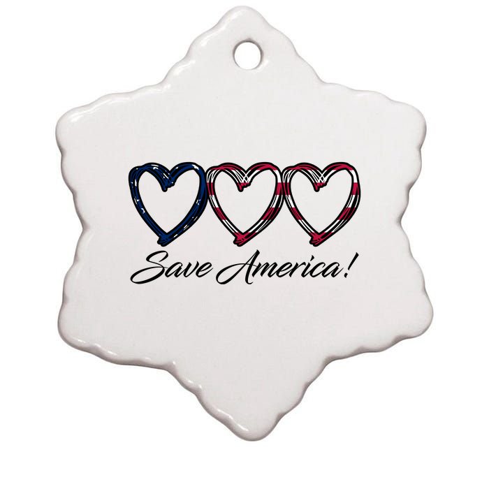 Save America USA Heart Ceramic Star Ornament