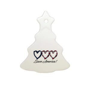 Save America USA Heart Ceramic Tree Ornament