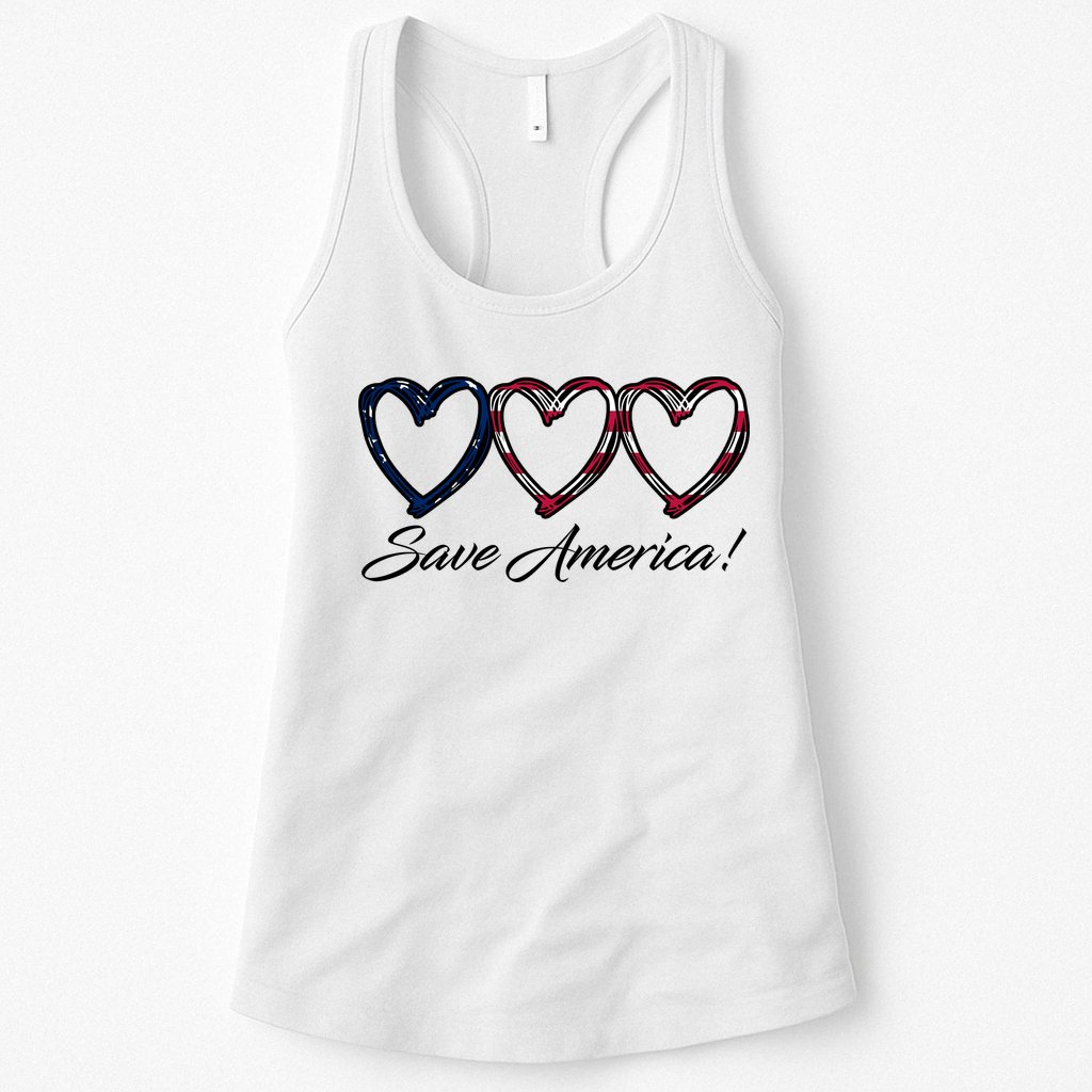 Save America USA Heart Womens Tank Top