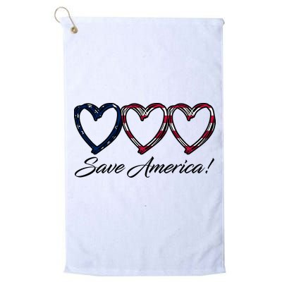 Save America USA Heart Golf Towel
