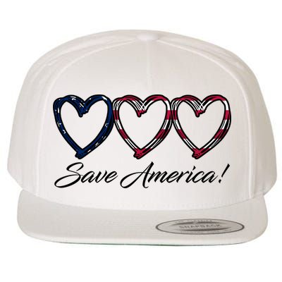 Save America USA Heart Wool Snapback Cap