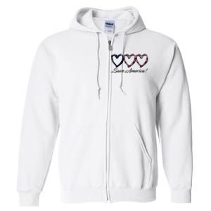 Save America USA Heart Full Zip Hoodie