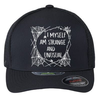 Strange And Unusual Spooky Spider Halloween 80s 90s Fans Funny Flexfit Unipanel Trucker Cap