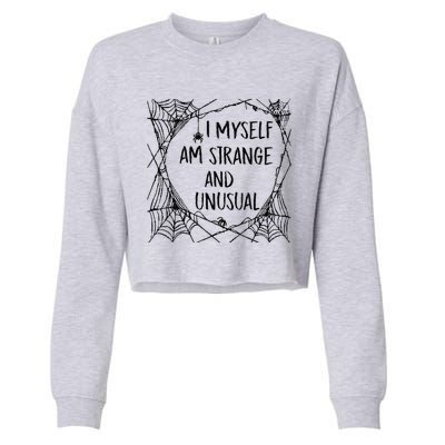 Strange And Unusual Spooky Spider Halloween 80s 90s Fans Cropped Pullover Crew