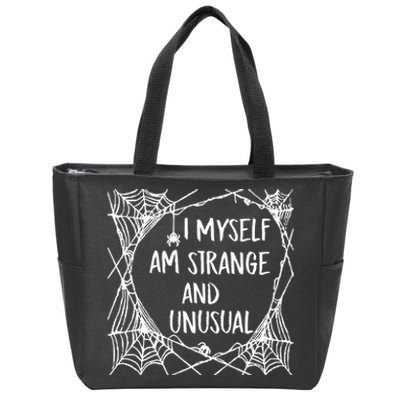 Strange and Unusual Spooky Spider Halloween 80s 90s Fans Zip Tote Bag