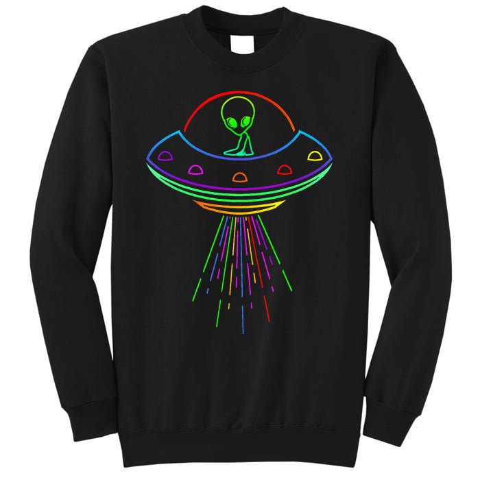 Space Alien Ufo Neon Lights Rave Alien Lovers Sweatshirt