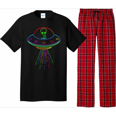 Space Alien Ufo Neon Lights Rave Alien Lovers Pajama Set