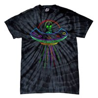 Space Alien Ufo Neon Lights Rave Alien Lovers Tie-Dye T-Shirt