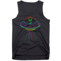 Space Alien Ufo Neon Lights Rave Alien Lovers Tank Top