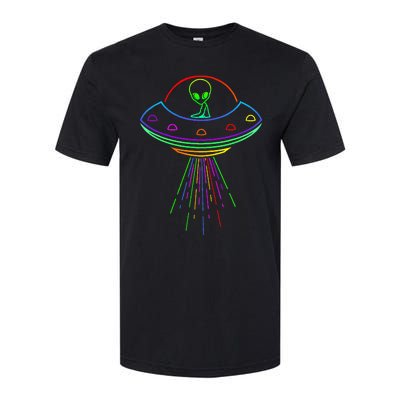 Space Alien Ufo Neon Lights Rave Alien Lovers Softstyle CVC T-Shirt