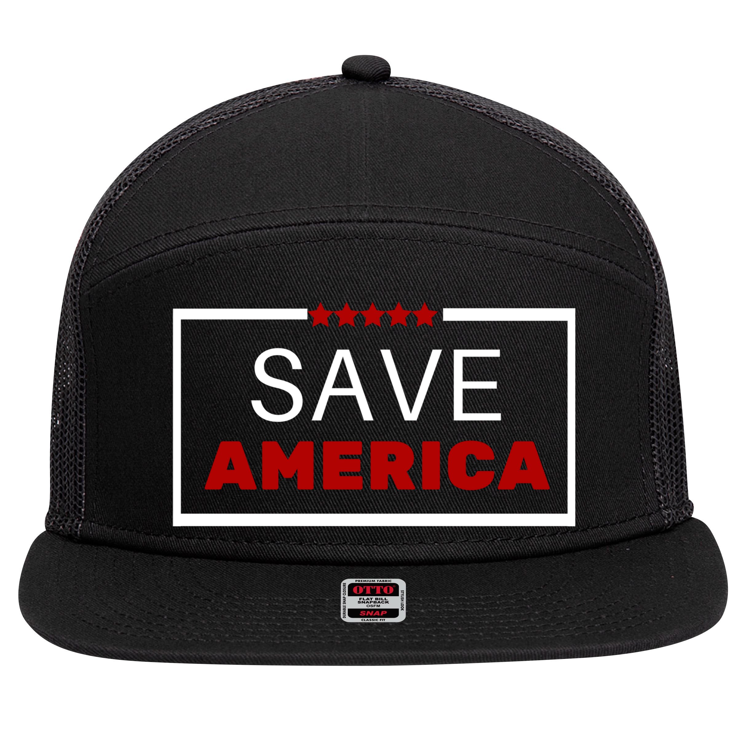 Save America USA 7 Panel Mesh Trucker Snapback Hat
