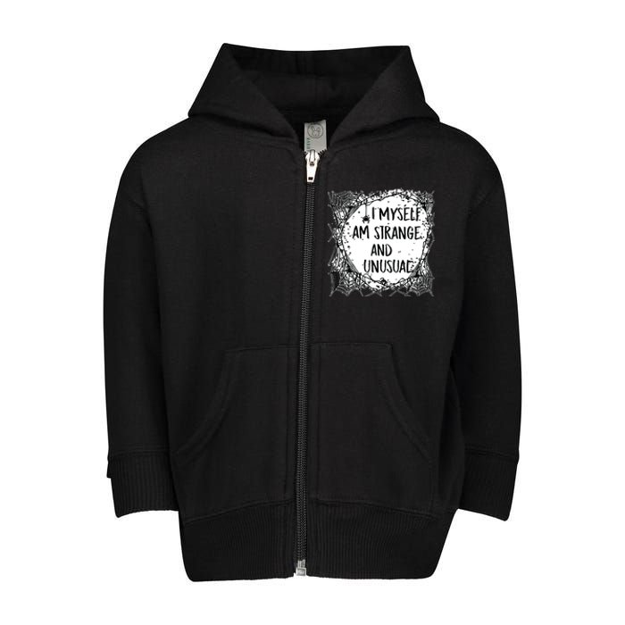 Strange And Unusual Spooky Halloween Toddler Zip Fleece Hoodie